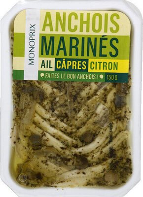 Anchois marinés ail, câpres, citron