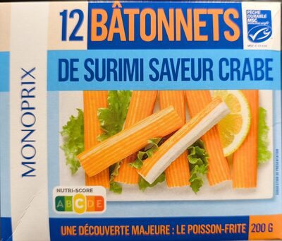 12 bâtonnets de surimi saveur crabe