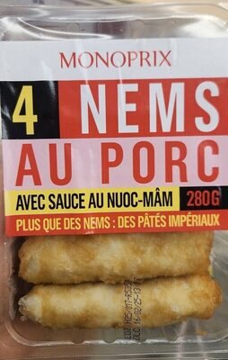 4 nems au porc, sauce nuoc-mâm