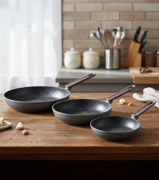 Set de 3 poêles 18- 22 - 26cm