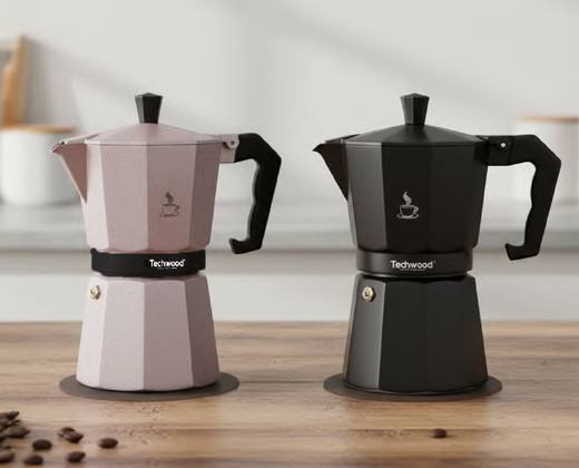 Cafetière moka - 3 Tasses & 6 Tasses — gris / noir