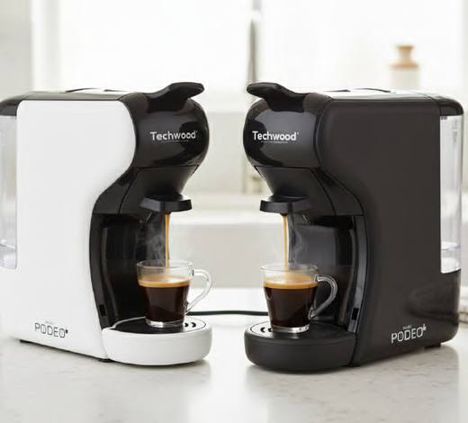 Cafetière Expresso Multi capsules 19 bar — blanc / noir