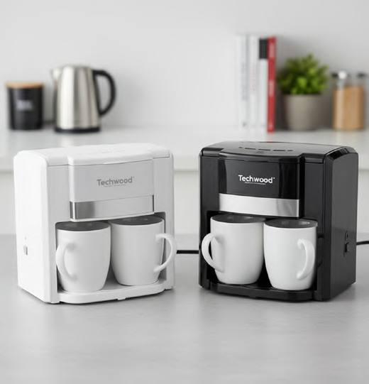 Cafetière Duo Décor INOX — blanc / noir