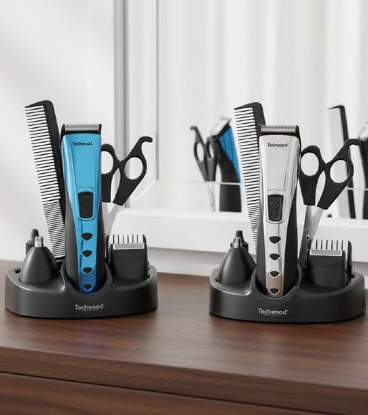 Kit Tondeuse sans fil rechargeable — bleu / gris