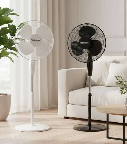 Ventilateur sur pied - Ø 40 CM — blanc / noir